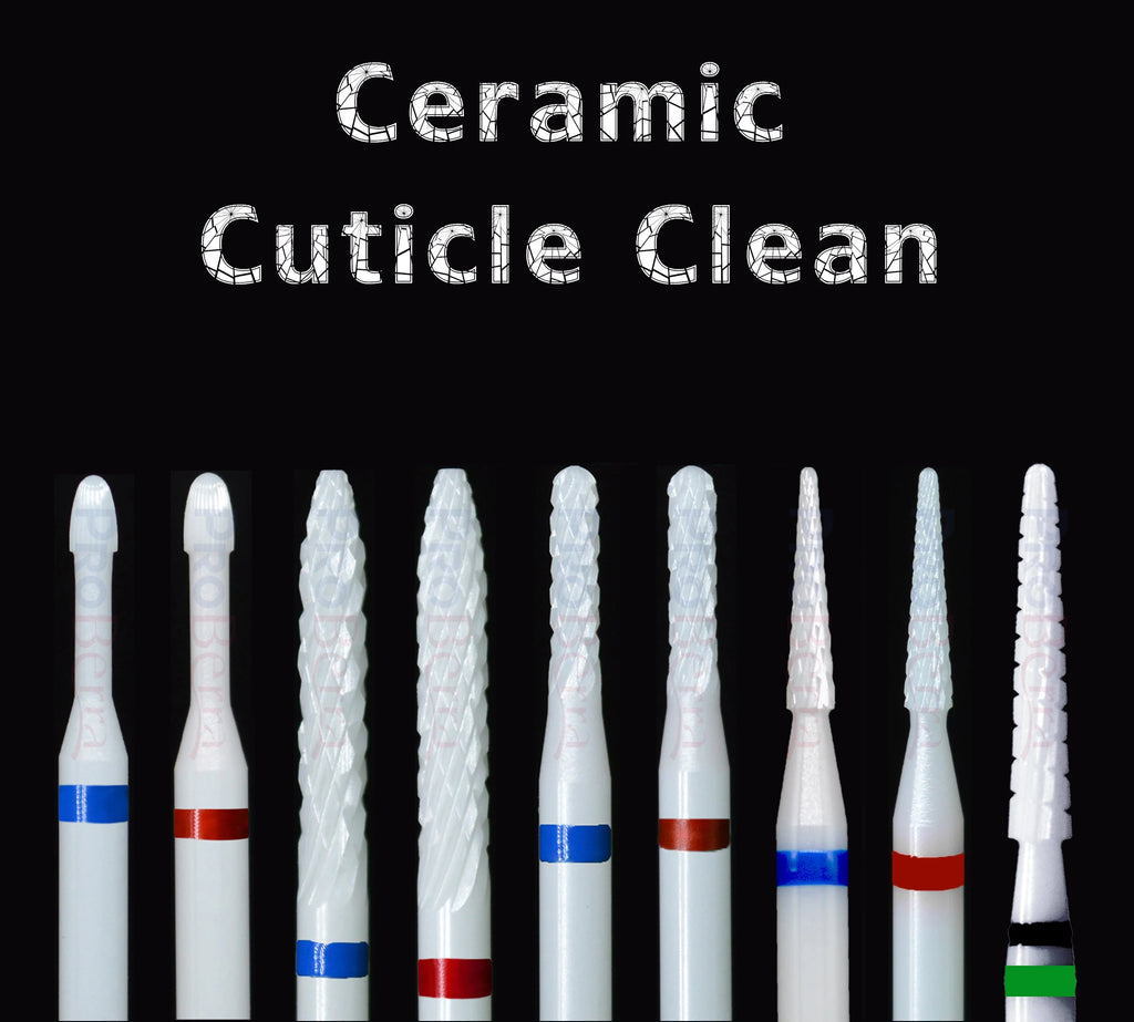 RolinStar Ceramic Cuticle Clean Cutter edge dead skin  Manicure Pedicure milling Accessories Burr remove Nail drill bit
