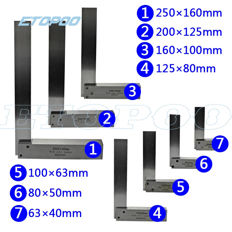 Machinist Square 90Degree Right Angle Engineer Set Precision Ground Steel Hardened Angle Ruler gauge square ruler Protractor
