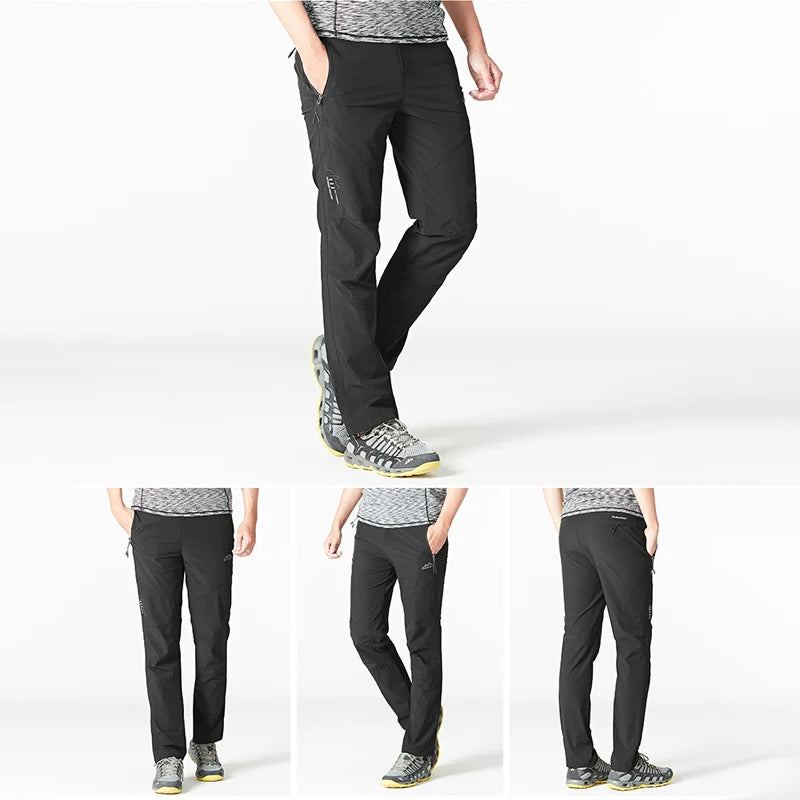 LNGXO Men Quick Dry Waterproof Hiking Pants Summer Breathable Outdoor Camping Trousers Climbing Trekking Hunting Mountain Pants