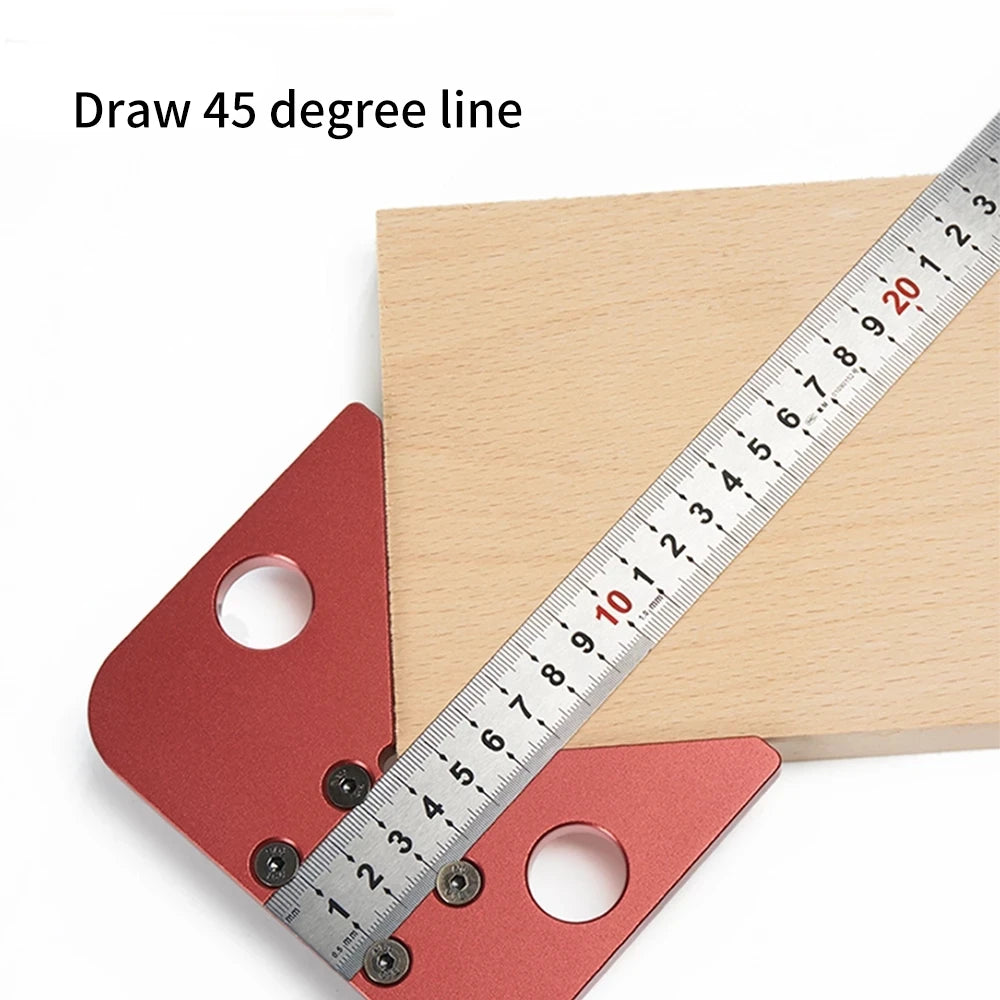 45 Degrees Center Scribe Square Center line Measuring Tool Aluminum Alloy Center Finder Line Gauge with Replaceable Ruler