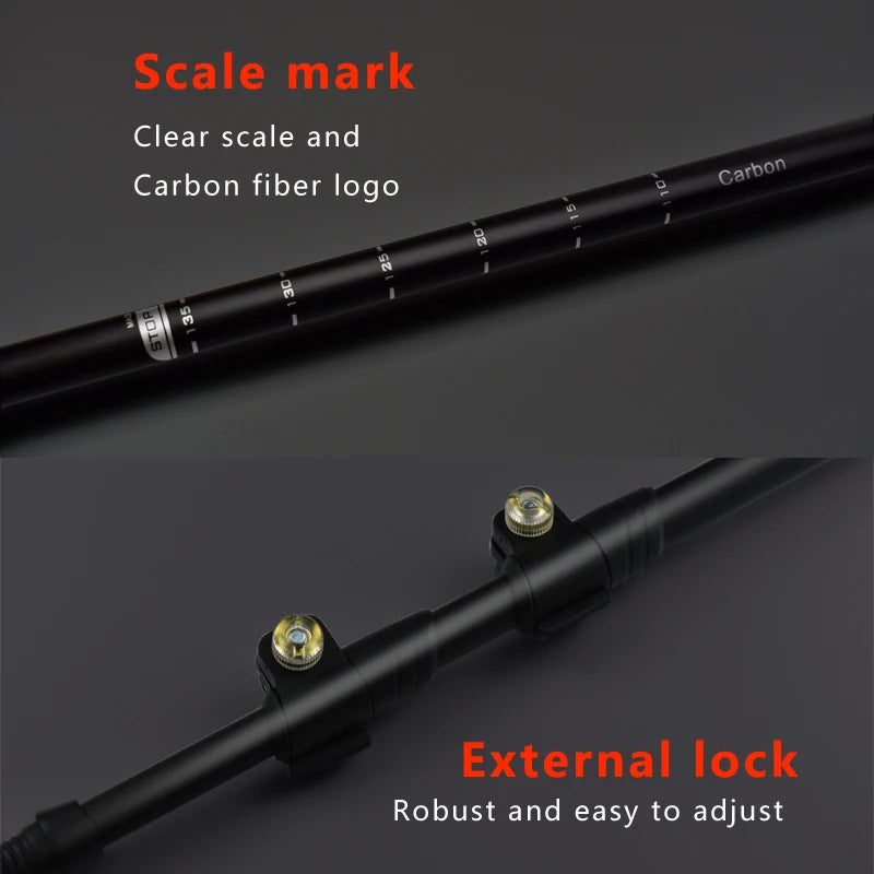 Aricxi Flip Locks Ultralight adjustable Trekking Pole Hiking Pole Trail Running Walking Stick Carbon Fiber