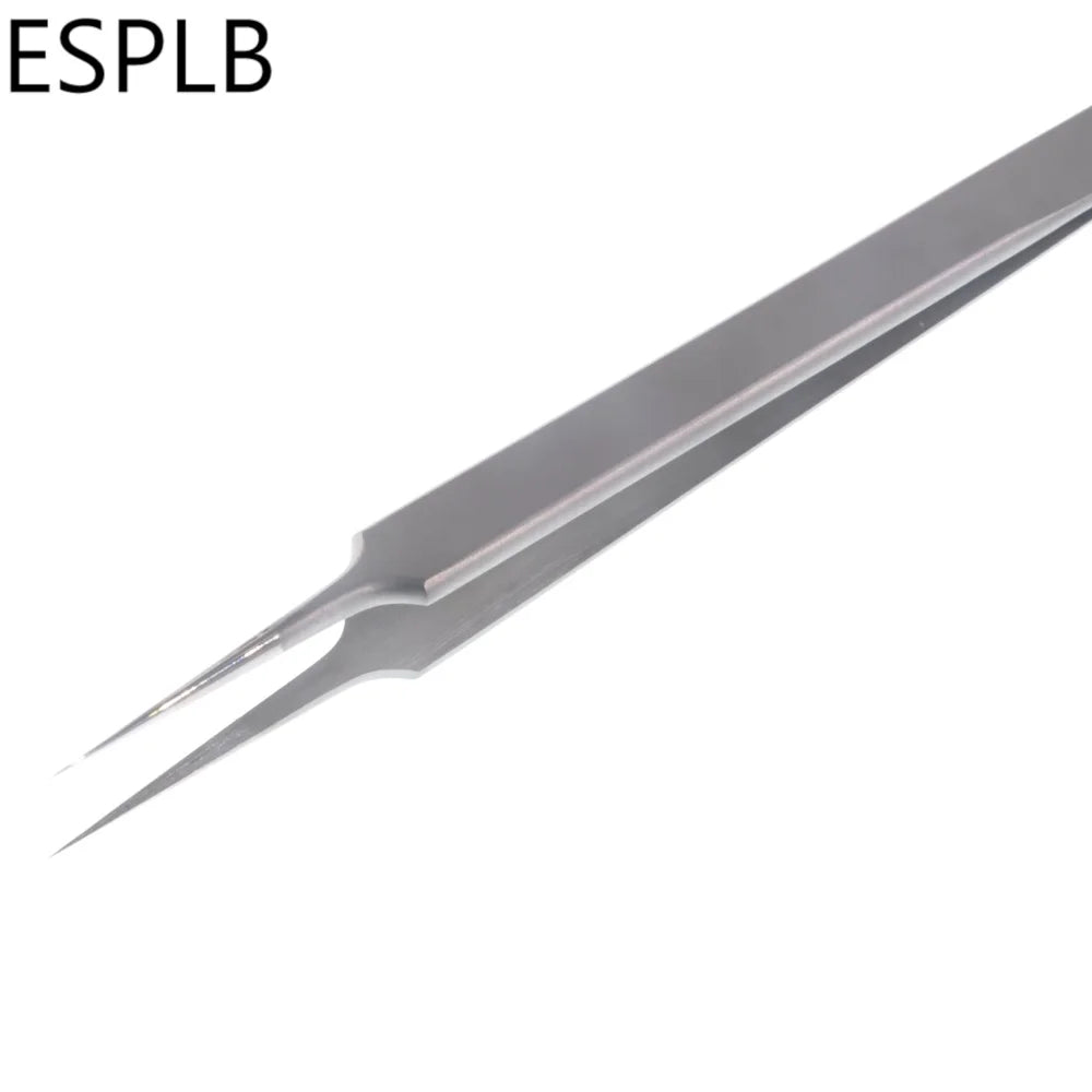 Ultra Thin Fly Line Tweezers 0.15mm AT-11JP Straight/AT-15JP Curved Stainless Steel Industrial Precision Tweezers
