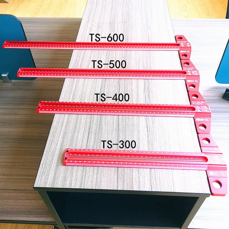 Woodworking Scribe 60-600mm T-type Ruler Scribing Ruler Aluminum Alloy Line Drawing Marking Gauge DIY Measuring Tools