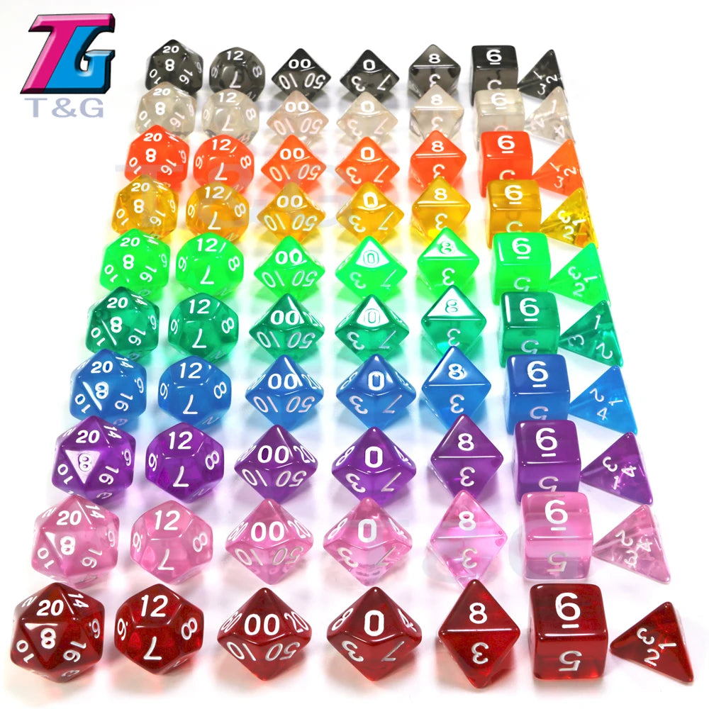 DND Dice Polyhedral Dice RPG High Quality Transparent Dice Game Set Various Wonderful Colours For DND RPG Board Game Party Games
