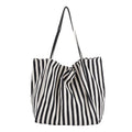 Casual Fashion Large Capacity Shoulder Bags For Women Striped Handbag Totes Canvas Big Size Shopping Bag Female Travel Pack