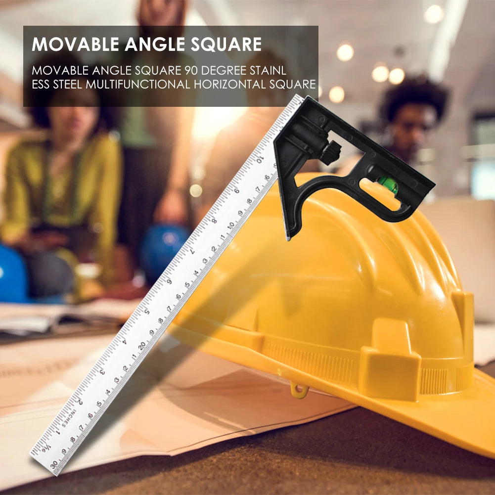 Square Right Angle Ruler Woodwork Protractor Engineers Carpenter Straightedge Multi Combination Measuring Tools