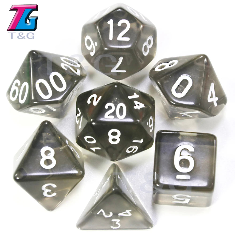 Wholesales 7pc/lot Dice Set Polyhedral D4,D6,D8,D10,D10%,D12,D20 Colorful Accessories for Board Game,DNDGame, RPG 25 Colors
