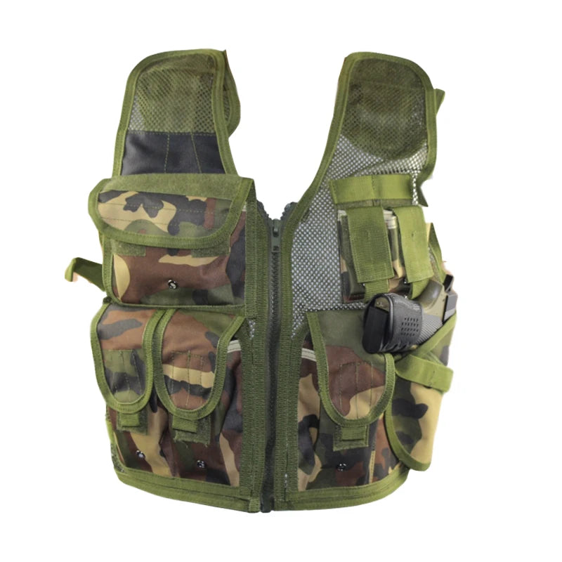 Tactical Mesh Vest for Men and Women, Hunting Molle Vest, Fishing Quick Dry Jacket, with Multi-Pocket, Adjustable Size