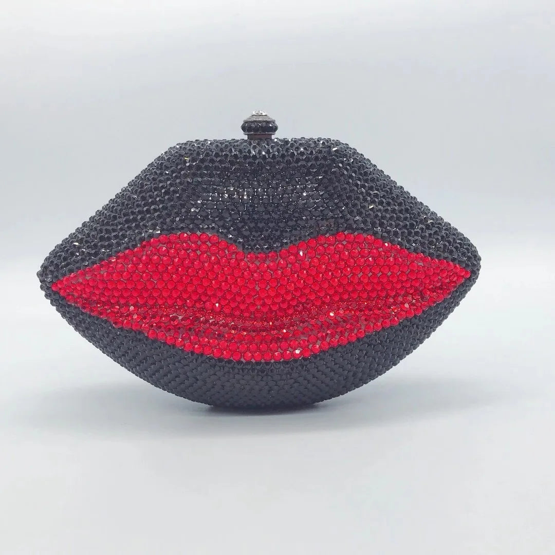 New Arrival Mouth Crystal Evening Bag Yellow/AB Diamond Wedding Bridal Clutches Purses Women’s Rhinestone Mini Minaudier Handbag