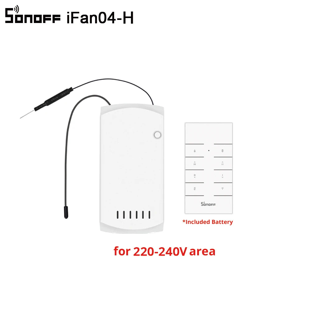 SONOFF iFan04-H Wifi Smart Fan Light Controller 433 Mhz Remote Control 220-240V Smart Home Switch Work with Alexa Google Home