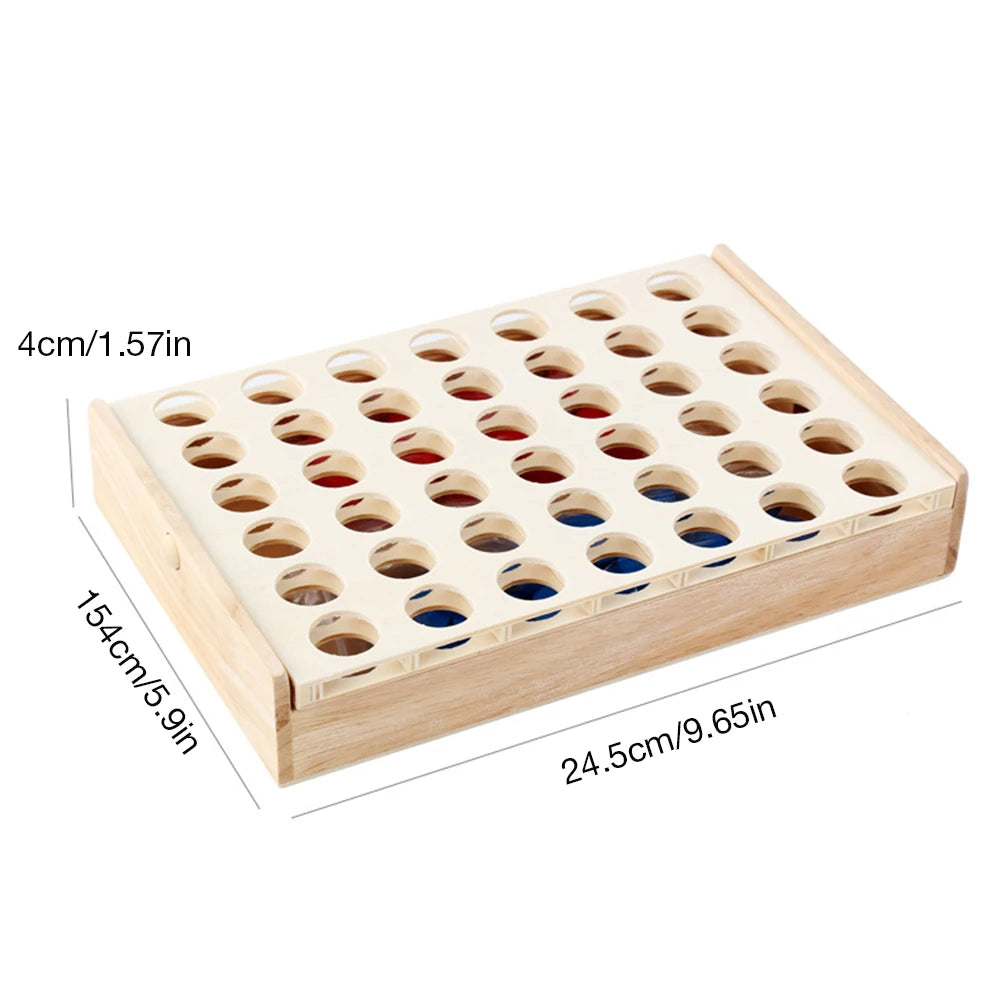 4 In A Row Four In A Row Wooden Game, Line Up 4, Classic Family Toy, Board Game For Kids And Family Fun Party Playing Strategy