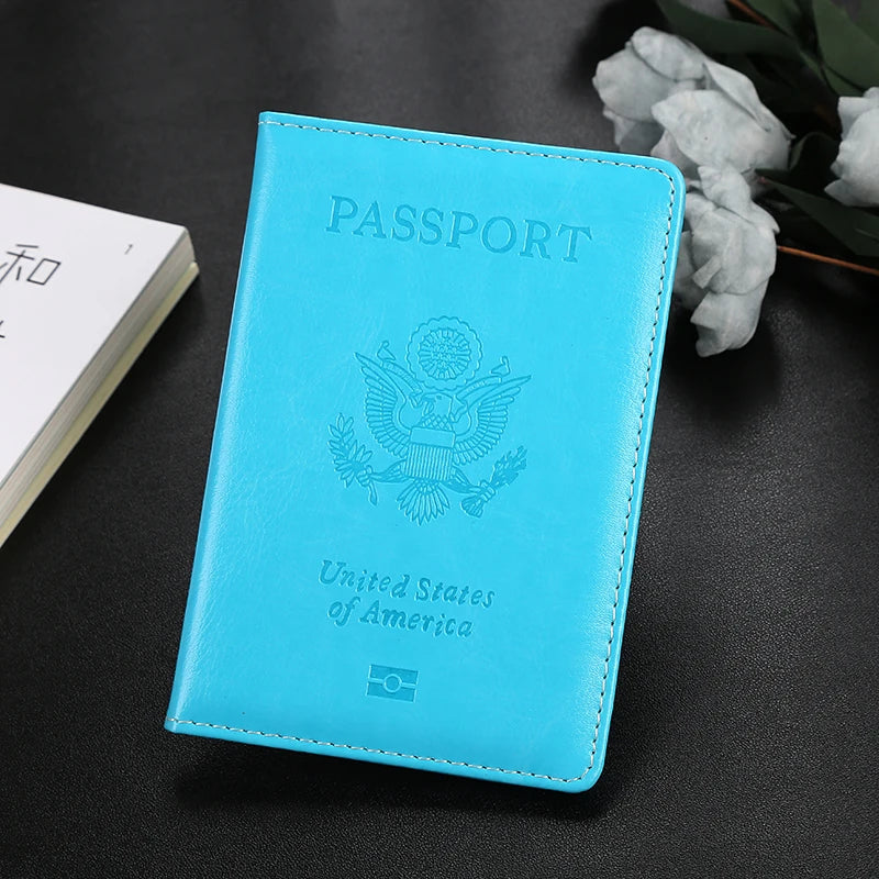 Travel Essentials USA Passport Cover Woman Cute Pink Personalized Passport Holder designer Travel Passport Case Pouch