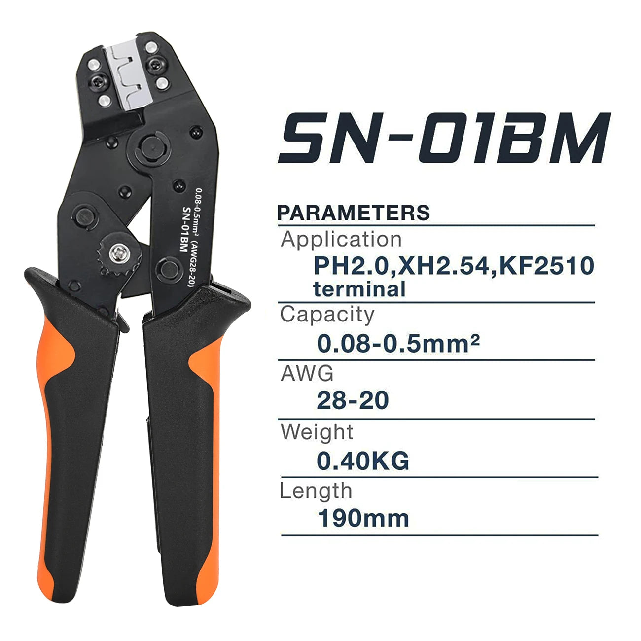 SN-01BM Micro Connector Ratchet Crimping Tool Kit Jst PH2.0/XH2.54 Terminals Wire Crimper Plier Set Mini Clamp Tool