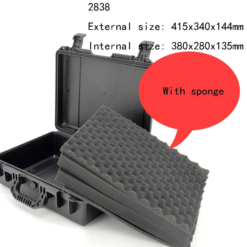 ABS Plastic Safety Equipment Tool Box Waterproof Sealed ToolBox Impact Resistant Tool Case Suitcase with Pre-cut Sponge
