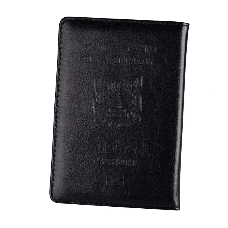 Israel Passport Cover Multicolour PU Leather Hebrew Travel Document ID Credit Card Holder Case Wallet Men Women
