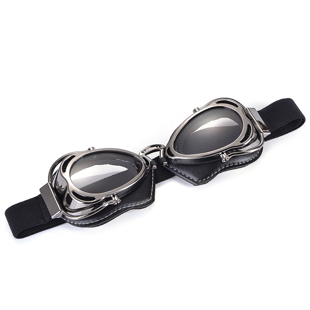 BJMOTO Motorcycle Helmet Steampunk Glasses Flying Goggles Vintage Pilot Biker Eyewear Goggle