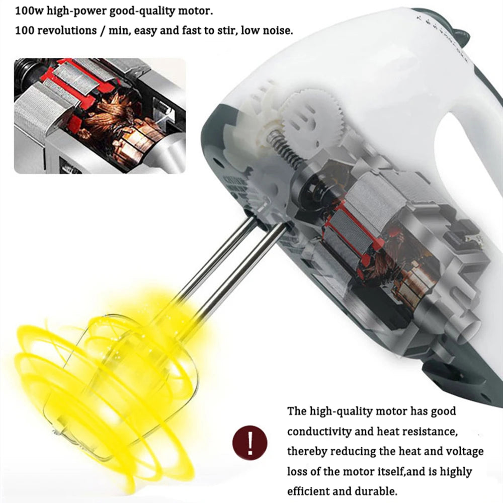 Handheld Mixer 7 Speed Mini Mixer Multifunctional Electric Food Blender Egg Beater Automatic Cream Food Cake Baking Dough Mixer