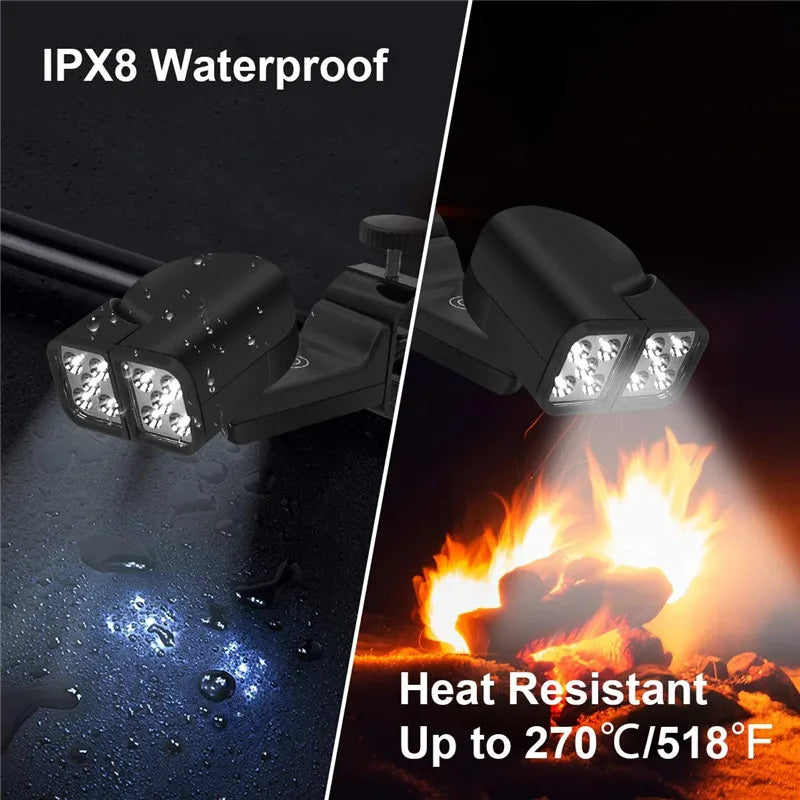 Portable Grill BBQ Lights Barbecue Grilling 10 LEDs Lighting Heat Resistant Waterproof Night Lamp Outdoor BBQ Tool Accessories