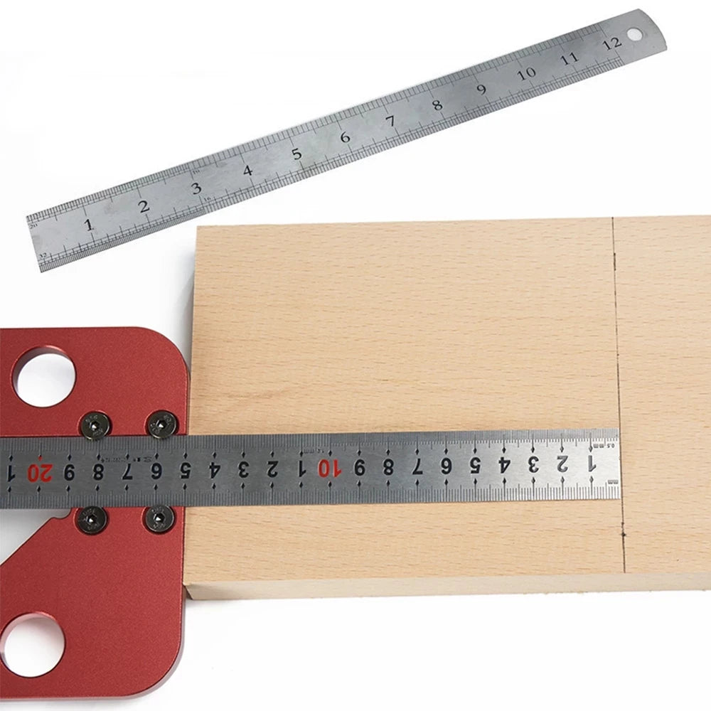45 Degrees Center Scribe Square Center line Measuring Tool Aluminum Alloy Center Finder Line Gauge with Replaceable Ruler