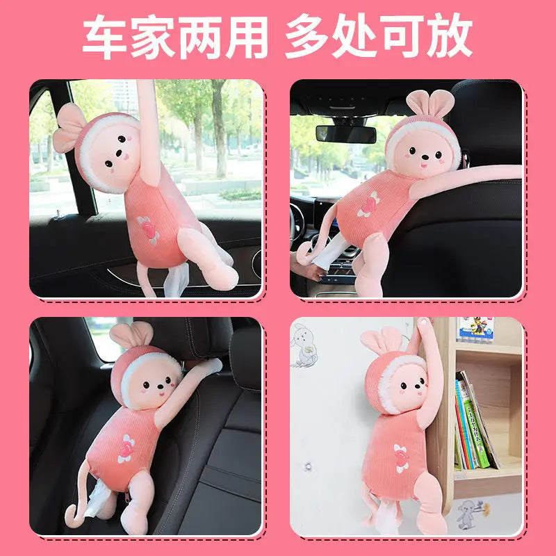 Creative Car Tissue Box Car Hanging Car Armrest Box Drawer Box Cover Cute Car Interior Decoration Products Daquan