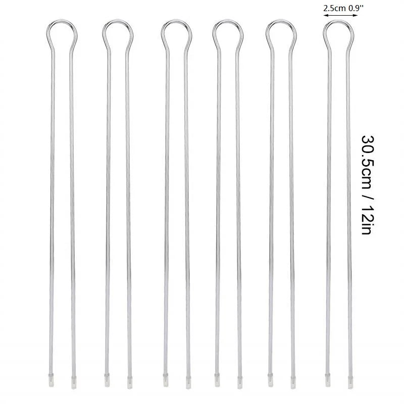 6/10/12pcs U Double BBQ Grill Skewer Set Stainless steel Kebab Skewers Metal BBQ Grilling Sticks  Picnic Camping Barbecue Tools