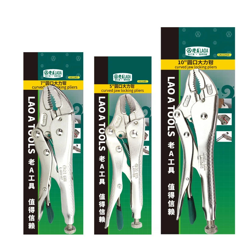 LAOA 5 /7 /10 inch Locking Pliers Round Nose Welding Tool Straight Jaw Lock Mole Plier Vice Grips Pliers Set