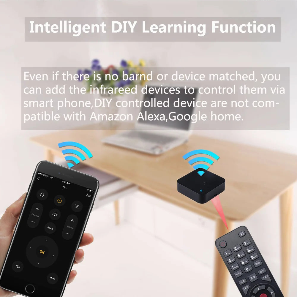 Tuya WiFi IR Remote Control for Air Conditioner TV, Smart Home Infrared Universal Remote Controller For Alexa,Google Home Yandex