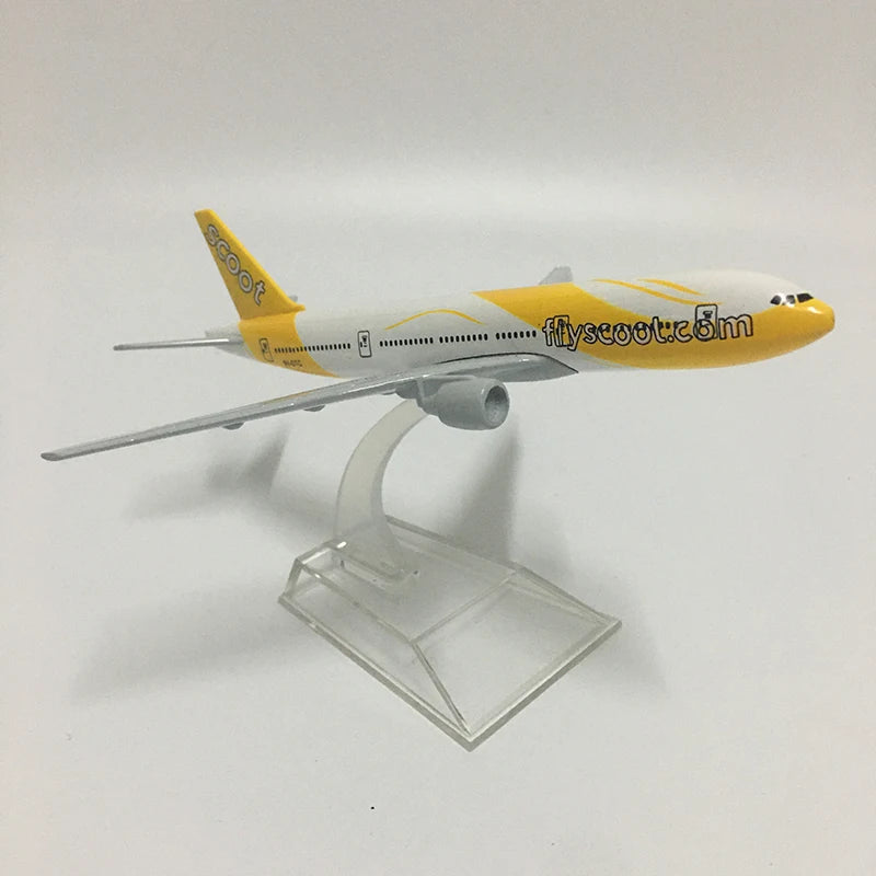 JASON TUTU 16cm Singapore Scoot Flyscoot B777 Plane Airplane Model Aircraft Model Diecast Metal 1/400 Scale Planes
