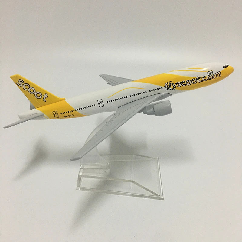 JASON TUTU 16cm Singapore Scoot Flyscoot B777 Plane Airplane Model Aircraft Model Diecast Metal 1/400 Scale Planes