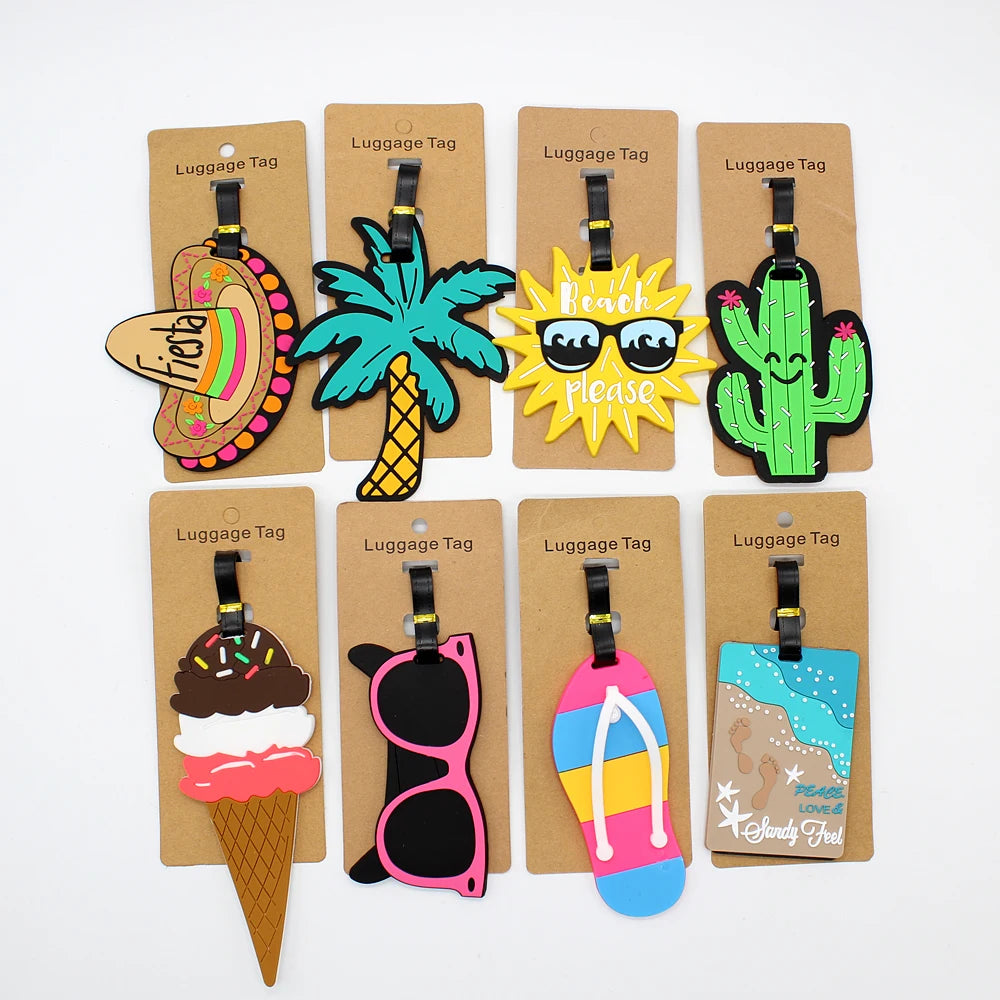 Creative Luggage Tag Travel Accessories Silica Gel Suitcase ID Address Holder Baggage Boarding Tag Portable Label Bags Pendant