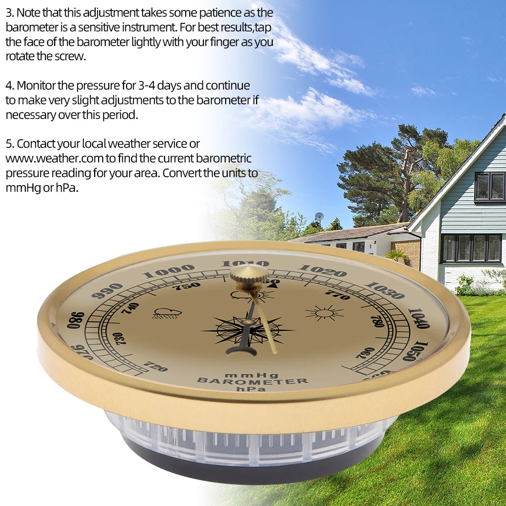 Barometer Air Pressure Gauge Wall Hanging Weather Forecast Station Thermometer Hygrometer for Ships Laboratories Families Tools