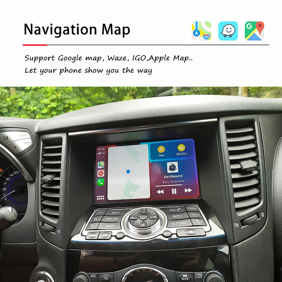 WIFI Wireless CarPlay Android Auto Screen Mirror link Installed for Infiniti G37 G37s Sedan Coupe Convertible G35 Q70 M37 QX60