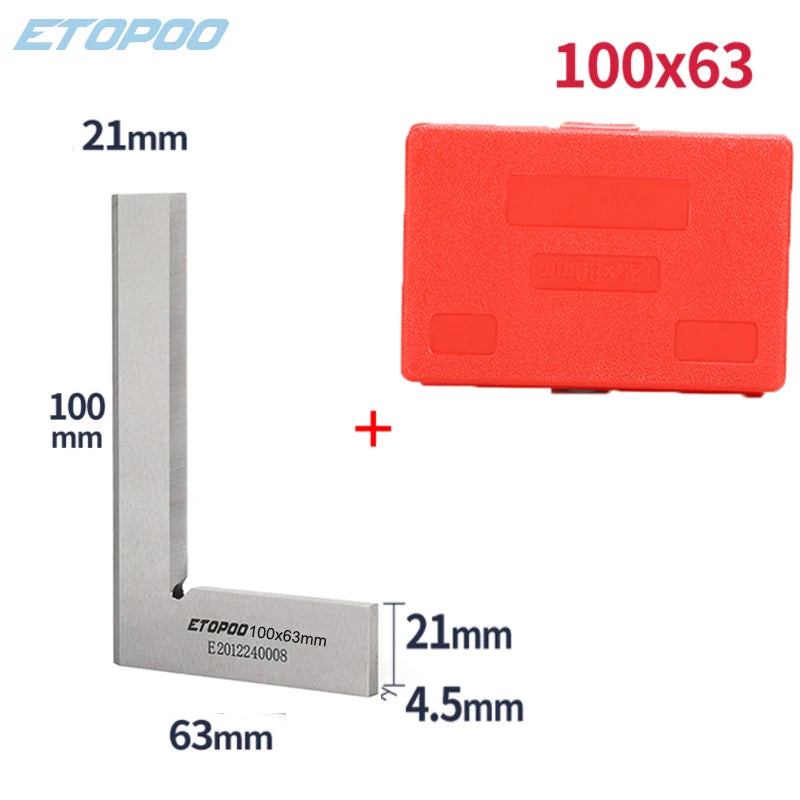 63x40 80x50 125x80mm  Precision Knife Edge Square Ruler 90 Degree Right Angle Ruler Engineer MeasuringTool