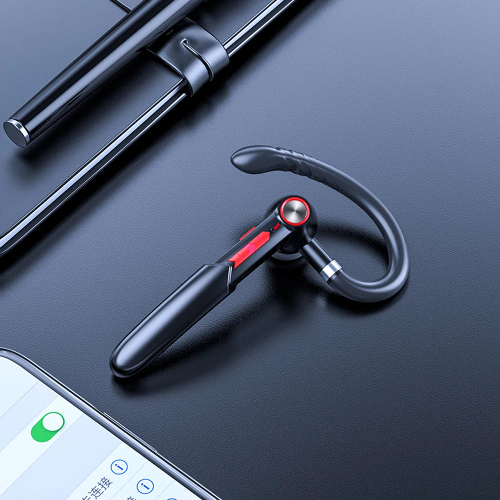 Wireless Headset Business Earphone Handsfree Bluetooth-Compatible 5.0 Headset Fingerprint Touch HIFI Earpiece With Mic HD Call