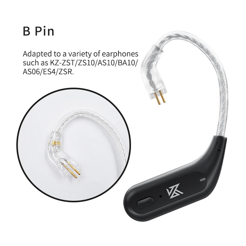 KZ AZ09 HD Bluetooth Ear Hook Headset Cable HIFI Wireless Upgrade Cable With Charging Case,Latest Version