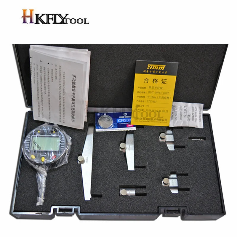 High accuracy digital radius gauge digital radius indicator with 5 changeable measuring jaw Measurement Tool