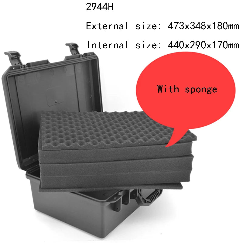 ABS Plastic Safety Equipment Tool Box Waterproof Sealed ToolBox Impact Resistant Tool Case Suitcase with Pre-cut Sponge