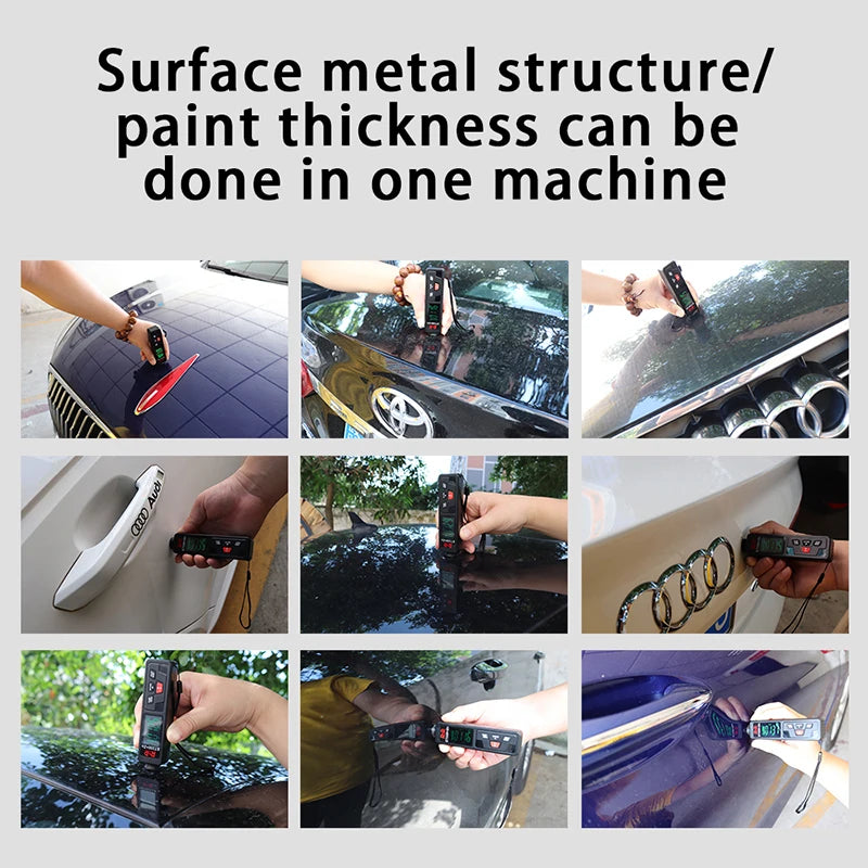 R&D ET330+Zn Car Paint Thickness Gauge Electroplate Metal Coating Thickness Gauge for Car 0-1500um Fe & NFe Coating Tester Meter