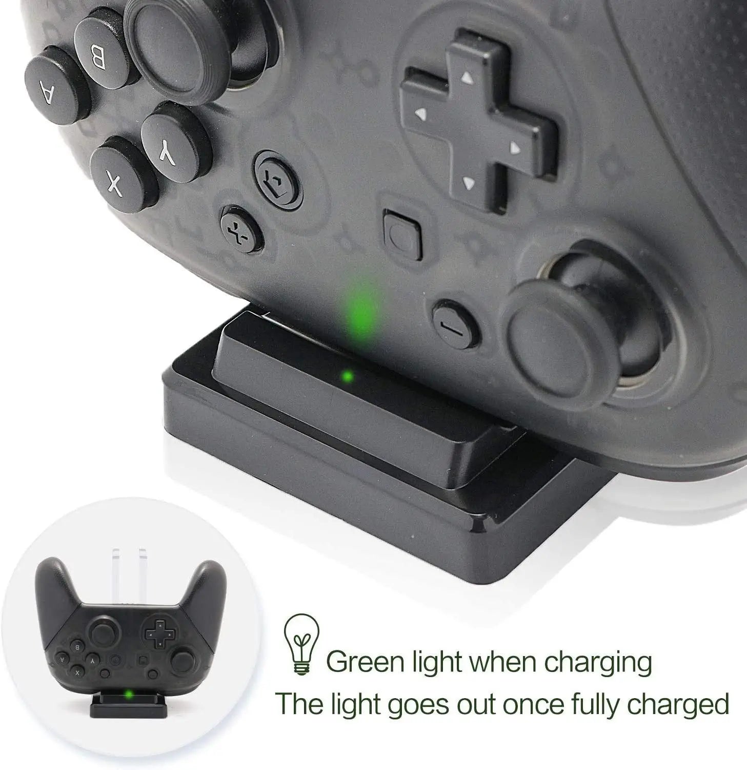 NS Controller Charger Fast Charging Dock for Nintendo Switch Joypads and Pro Controllers with LED Lights Include USB Cable