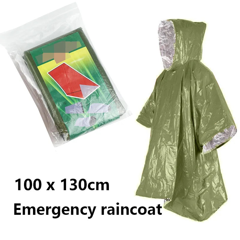 Emergency Survival Sleeping Bag 26 Micron PE Aluminized Film Camping Hiking Waterproof Thermal Insulation Emergency Blanket Tent