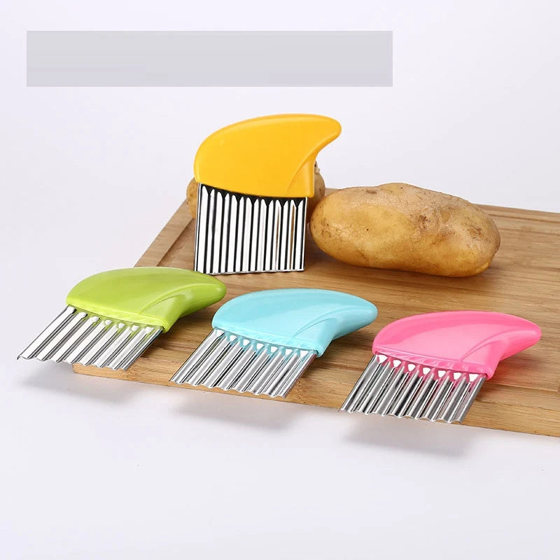 Potato Cutter Chip French Fry Maker Stainless Steel Wavy Knife French Fries Chopper kitchen Knife Chopper French Fry Maker Tools