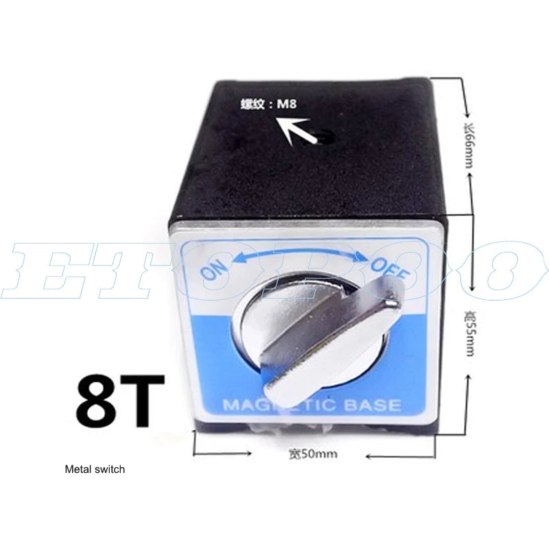 6T 8T 10T 12T V Type Power Magnetic Base Dial Indicator Stand Base Magnet Seat Table Wire Cutting Switch Magnetic Table Base