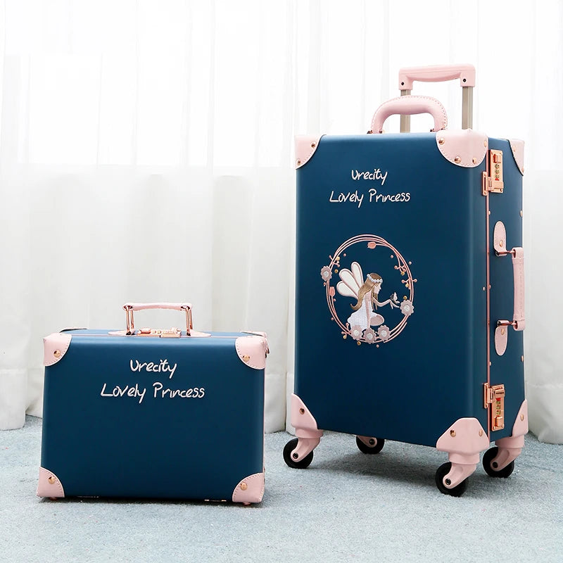 Chinese style 2PCS/SET travel suitcase with handbag unisex ins net red rolling luggage 20/24/26 inch boarding valise fashion bag