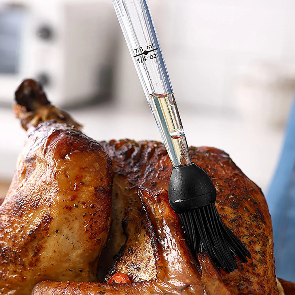 Turkey Baster Oil Dropper Syringe Set for Cooking Meat Marinade Injector for Bacon, Brine, Beef, Roasting Juices for Poultry