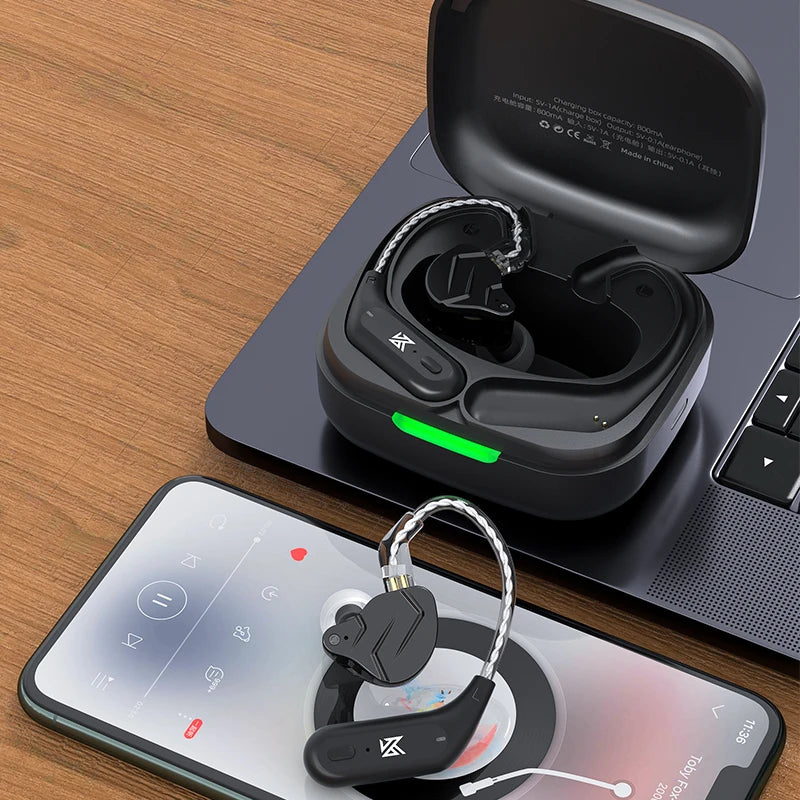 KZ AZ09 Bluetooth 5.2 Wireless Upgrade Cable  HIFI Wireless Ear Hook With Charging Case For KZ TRN CCA Earphones Headset ZAX ZSX