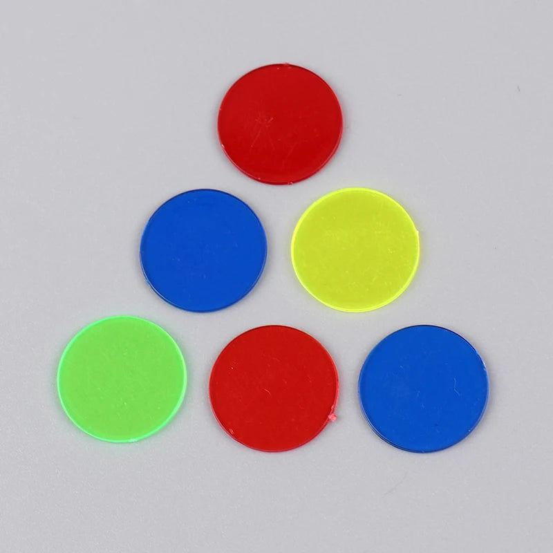 100/50pcs Montessori Education Math Toys Learning Resources Color Bingo Chip Supply 15mm