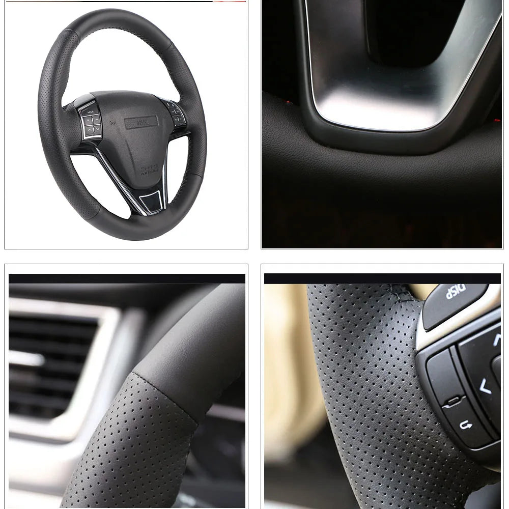 Customized Car Steering Wheel Cover For Nissan QASHQAI X-Trail Nissan NV200 Rogue Black Leather Braid For Steering Wheel
