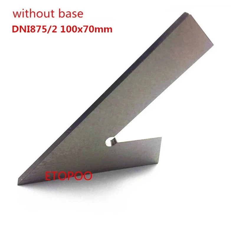 DNI875/2 100*70mm 120*80mm 200mm 45 Degree Square Ruler with Wide Base Steel 45 Degree Industrial Try Machinist Square with Base