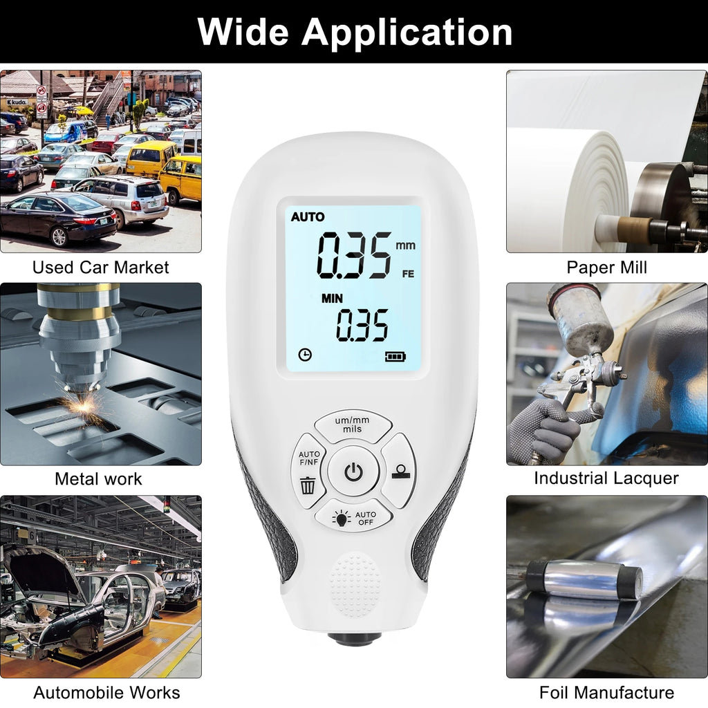 HW-300 Coation Thickness Gauge 0-2000UM Car Paint Film Thickness Tester Car Coating Measuring Tools Automotive Paint DFT Meter