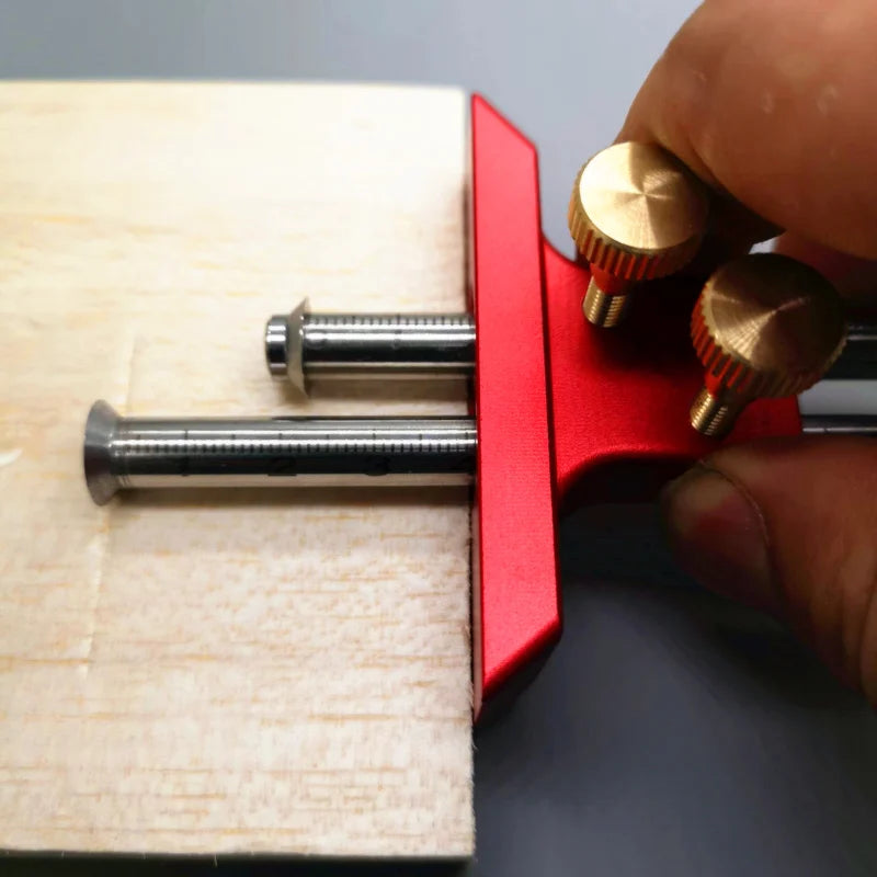 Stainless Steel Woodworking Marking Gauge European Double Head Mortise Gauge Scriber Blade Scriber Ruler Wooden Scribe-Line